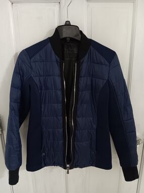 Michael Kors Navy & Black Quilted Bomber Jacket